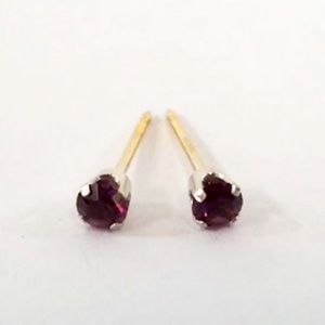 Petite 12K Non-Standard White Gold Glass Earrings